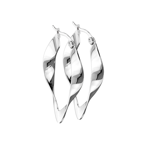 Boucle doreille argent torsadé