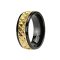 Ring in black with gold stripes and texture