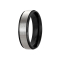 Anello a righe nere argento spazzolato