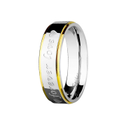 Ring silber zwei Goldstreifen Forever Love