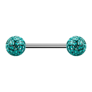 Micro Barbell argent avec deux boules turquoise couche de...