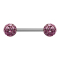 Micro Barbell argent avec deux boules violet clair couche protectrice dépoxy