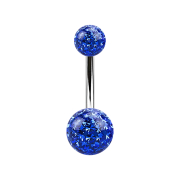 Banana silver with two crystal balls dark blue Epoxy...