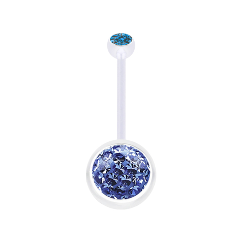 Banane transparente avec boule de cristal bleu clair et boule de cristal clair époxy de protection