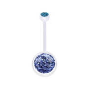 Banane transparente avec boule de cristal bleu clair et...