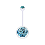 Banana transparent with ball crystal aqua and ball...