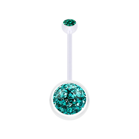 Banane transparente avec boule cristal turquoise et boule cristal turquoise Couche de protection en époxy