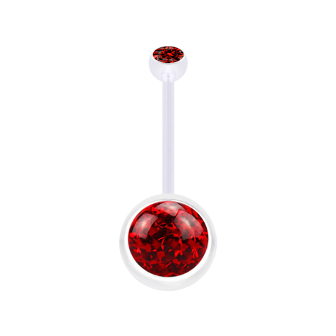 Banane transparente avec boule cristal rouge et boule cristal rouge Couche de protection époxy