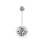 Banane transparent mit zwei Kristallkugeln silber Epoxy...