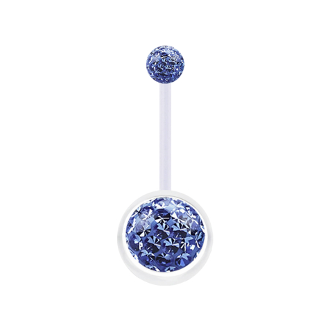 Banana transparent with two crystal balls light blue epoxy protective layer