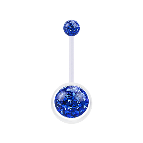 Banana transparent with two crystal balls dark blue epoxy protective layer