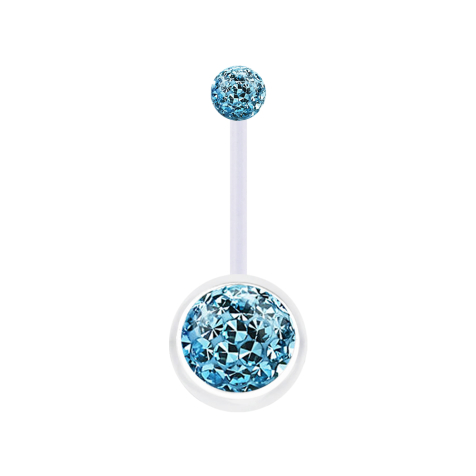 Banana transparent with two crystal balls aqua epoxy protective layer