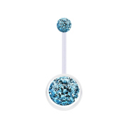 Banana transparent with two crystal balls aqua epoxy...