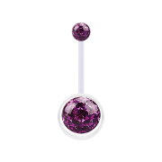 Banana trasparente con due sfere di cristallo strato...