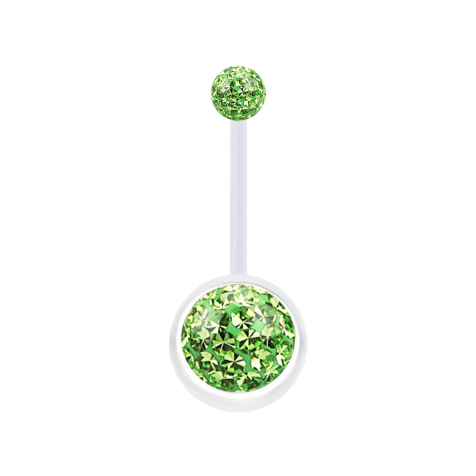 Banana transparent with two crystal balls light green epoxy protective layer