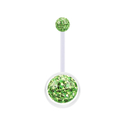 Banana transparent with two crystal balls light green...