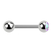 Barbell argent avec boule et boule de cristal multicolore