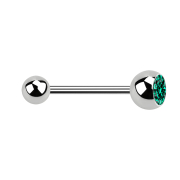 Micro Barbell argent avec boule et boule de cristal...