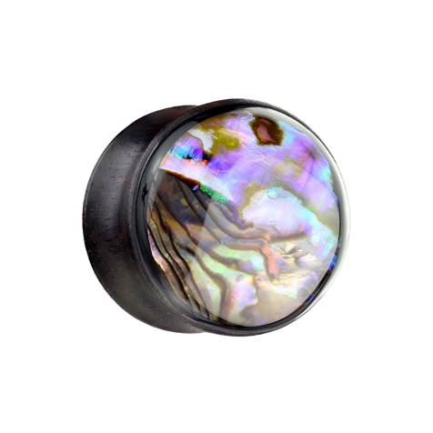 Ebony flared plug with mother-of-pearl