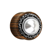 Ebony tribal and pearl flared plug