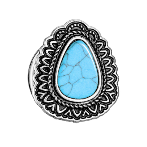 Flared plug turquoise stone drops