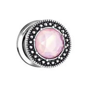 Flesh Plug Steinkristall pink