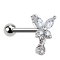Micro Barbell argent papillon avec pendentif