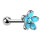 Micro Barbell silber Opal Blume türkis