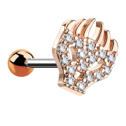 Micro Barbell rosegold Flammenkopf
