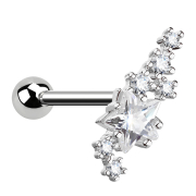 Micro Barbell argent Groupe de cristaux avec...