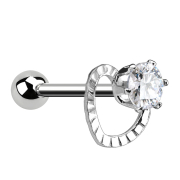 Micro Barbell argent cristal avec coeur