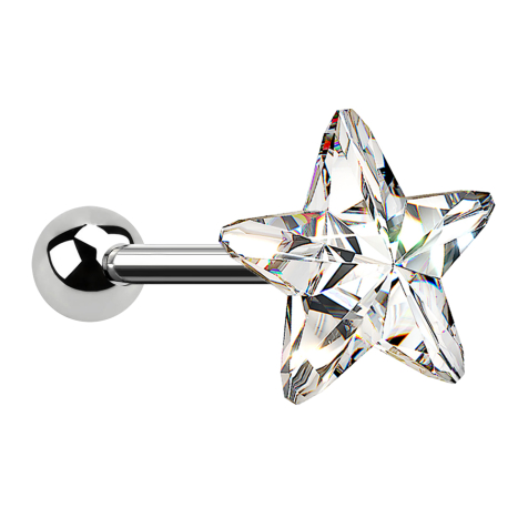 Micro barbell silver with star silver