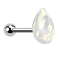 Micro Barbell silver drop opalite white