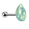Micro Barbell silver drop opalite green