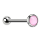 Micro Barbell silber mit Epoxidstein pink