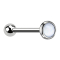 Micro Barbell silber mit Epoxidstein weiss