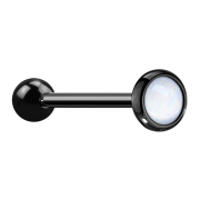Micro Barbell schwarz mit Epoxidstein weiss
