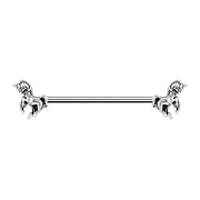 Barbell argent licorne