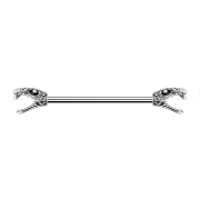Barbell argent serpent argent
