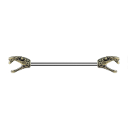 Barbell argent serpent doré
