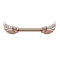 Barbell rose gold angel wings crystal silver