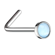 Punte da naso angolate in argento con pietra epossidica blu