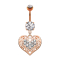 Banane rosegold mit Anhänger Tribal Herz und Kristall