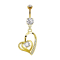 Banana 14k gold-plated with pendant heart twisted crystal silver
