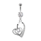 Banana silver with pendant heart twisted crystal silver
