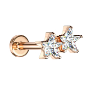 Micro Labret Innengewinde rosegold doppel Kristallstern