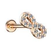 Micro Labret femelle or rose Infinity avec cristaux