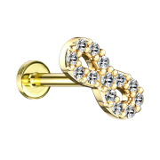 Micro labret filo interno placcato oro 14k infinito con...