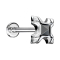 Micro Labret Innengewinde silber Tribal Schild mit Kristall schwarz