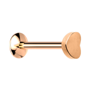 Micro UFO Labret Innengewinde rosegold mit Herz